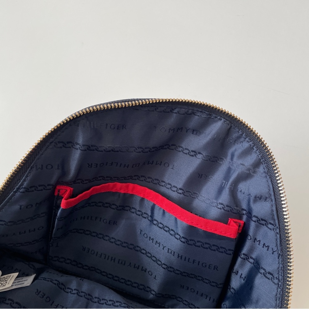Tommy Hilfiger Navy Leather Mini Backpack with Gold Hardware - Picture 12 of 14